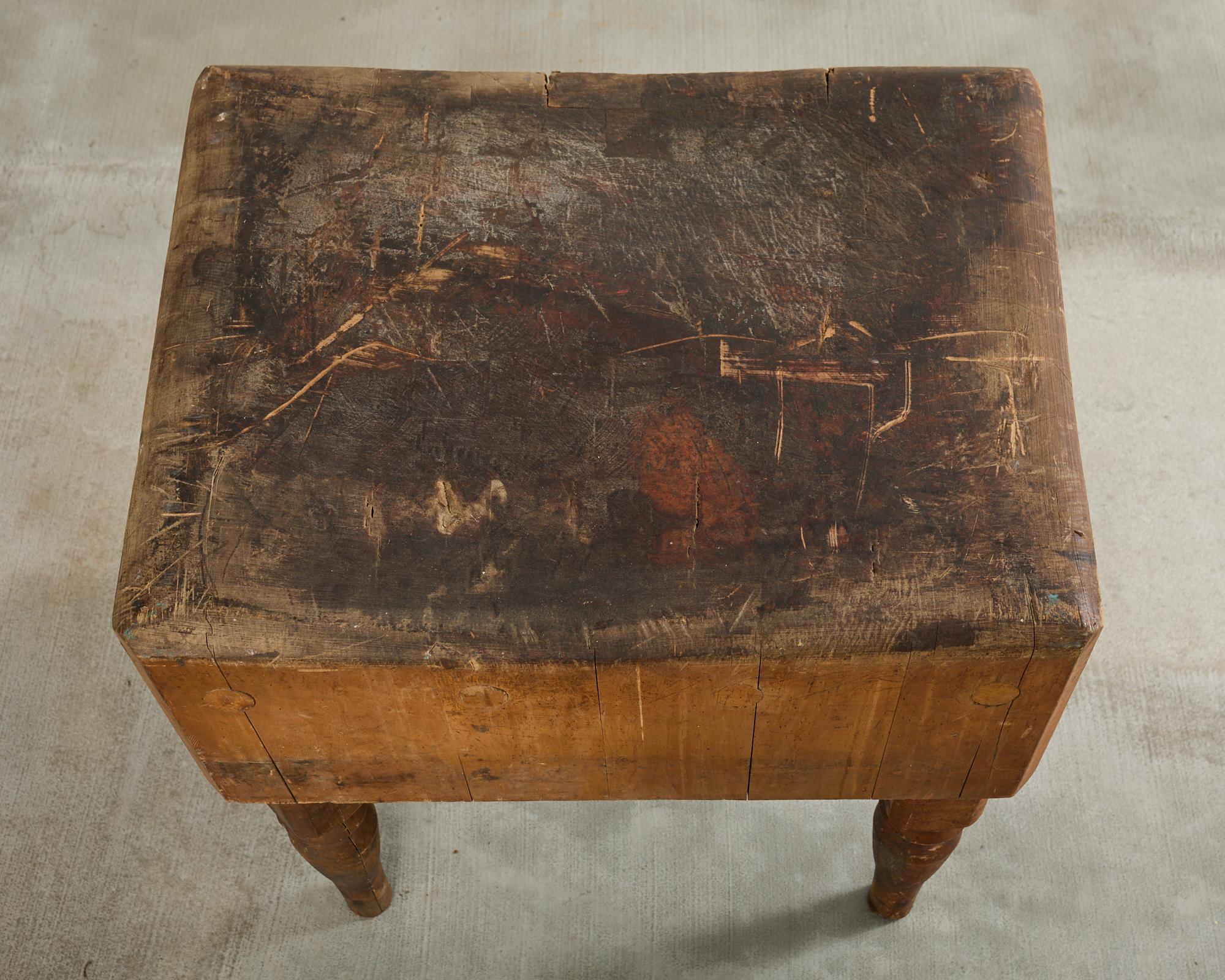 American Early 20th Century Michigan Maple Butcher Block Table