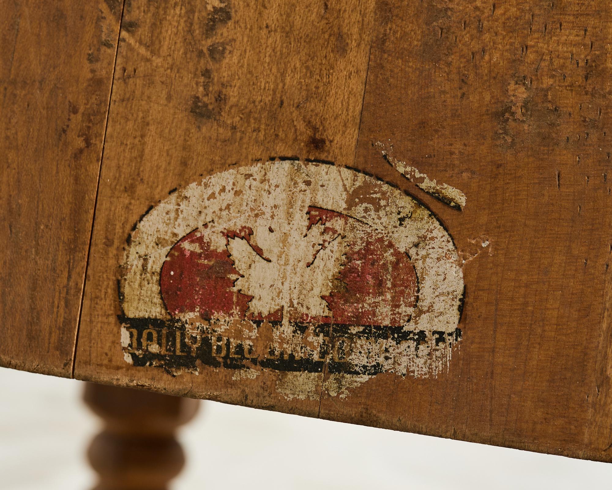 Early 20th Century Michigan Maple Butcher Block Table In Distressed Condition In Rio Vista, CA