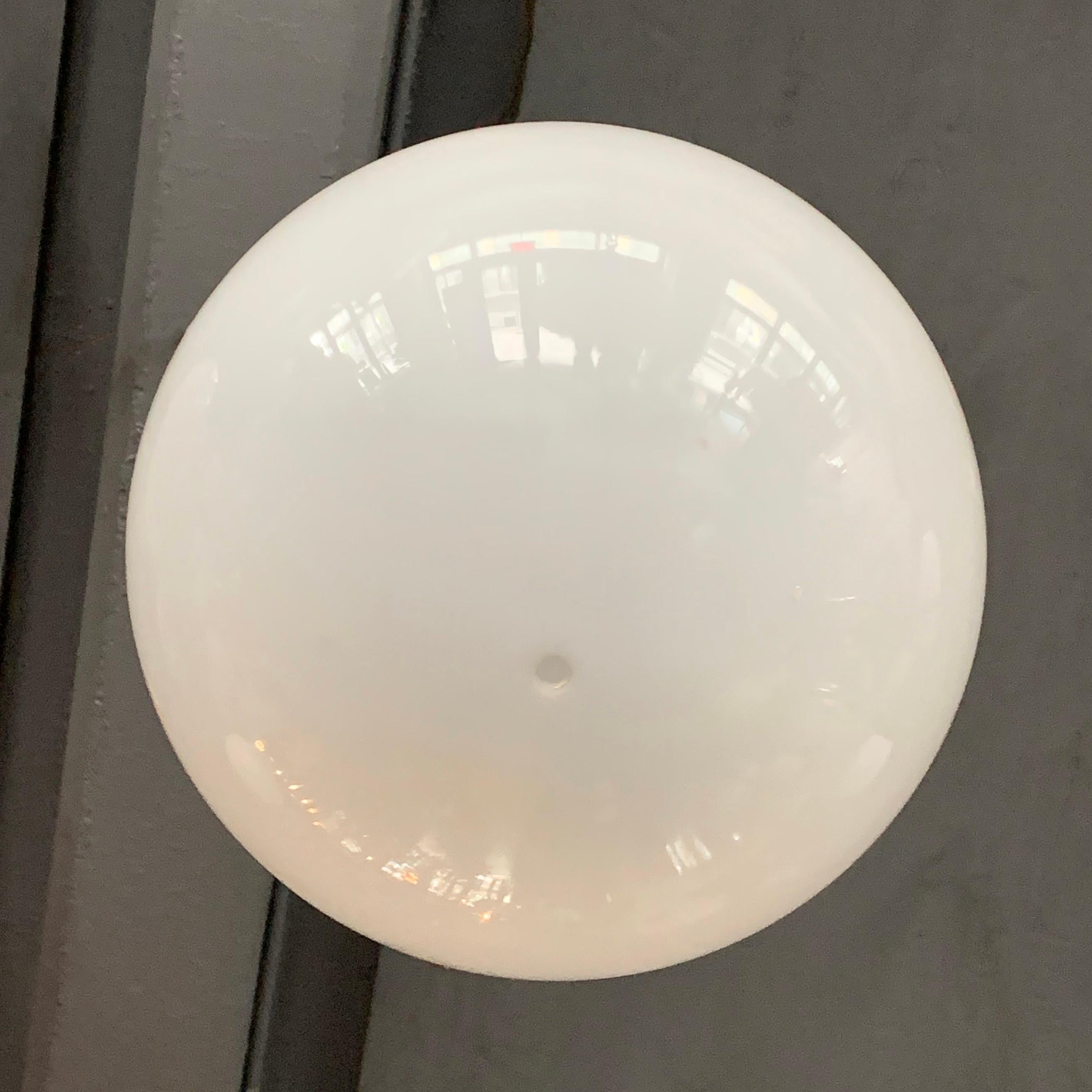 Early 20th Century Milk Glass Globe Library Pendant Light For Sale 3