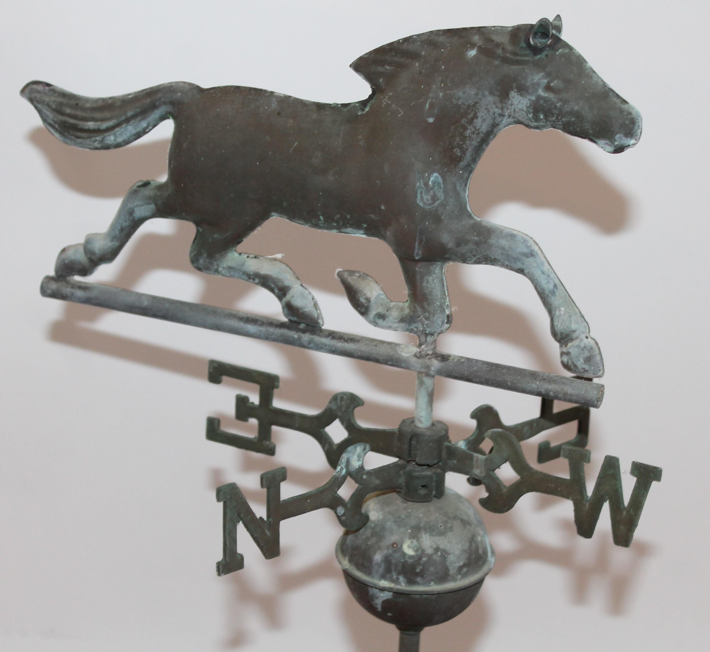 Country Early 20th Century Miniature Horse Weather Vane and Directionals