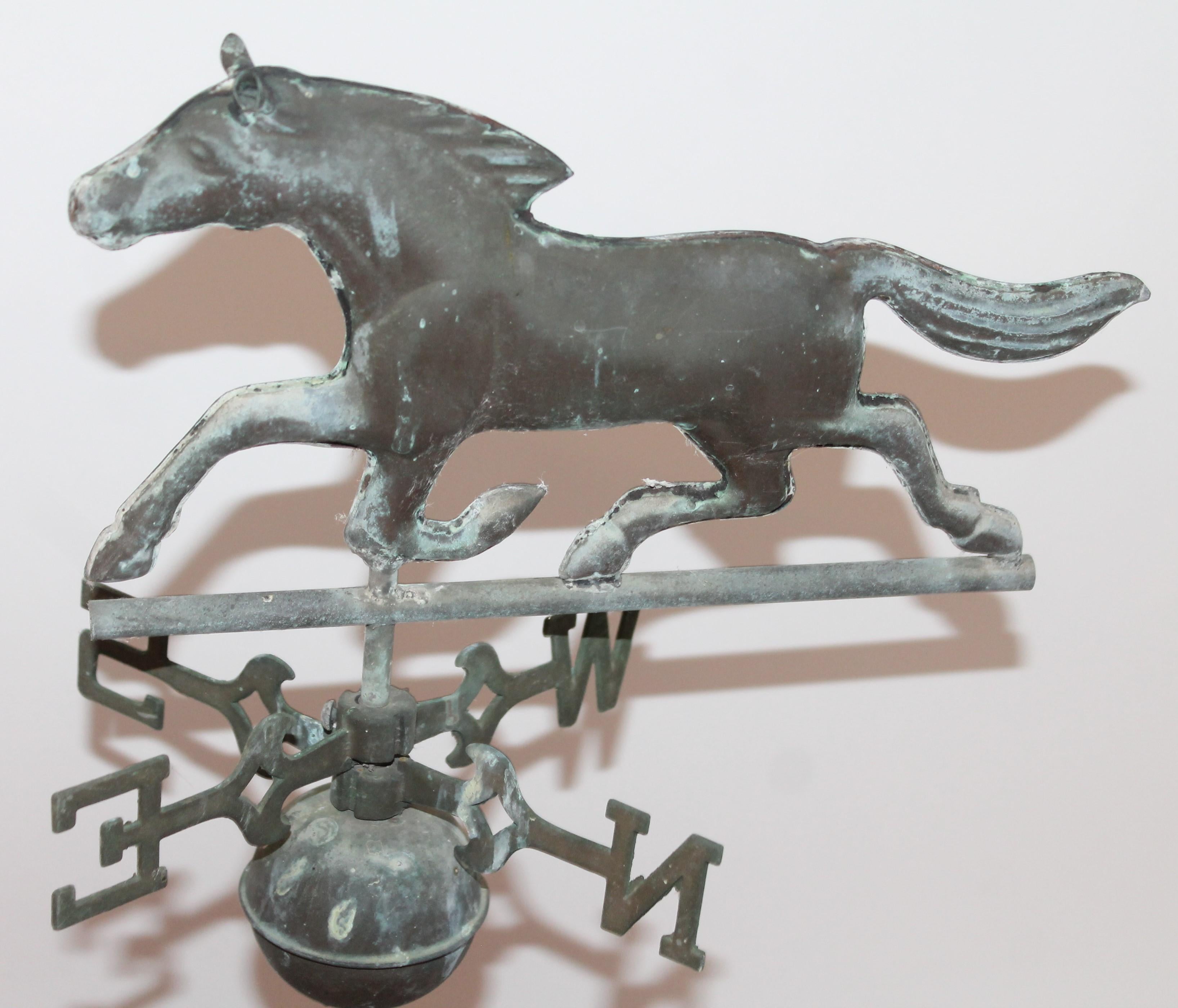 American Early 20th Century Miniature Horse Weather Vane and Directionals
