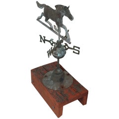 Antique Early 20th Century Miniature Horse Weather Vane and Directionals