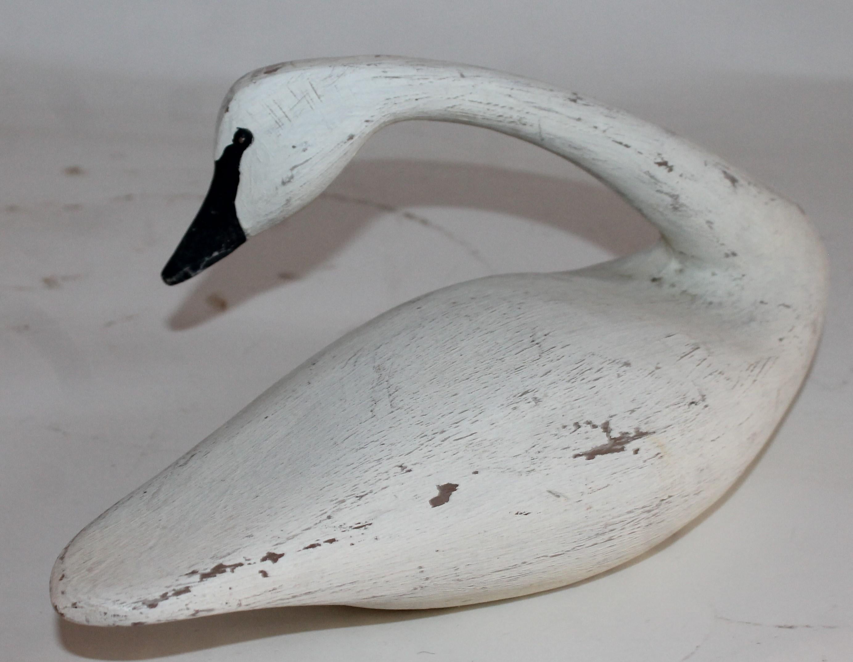 Early 20th Century Miniature Original Painted Swan In Distressed Condition In Los Angeles, CA