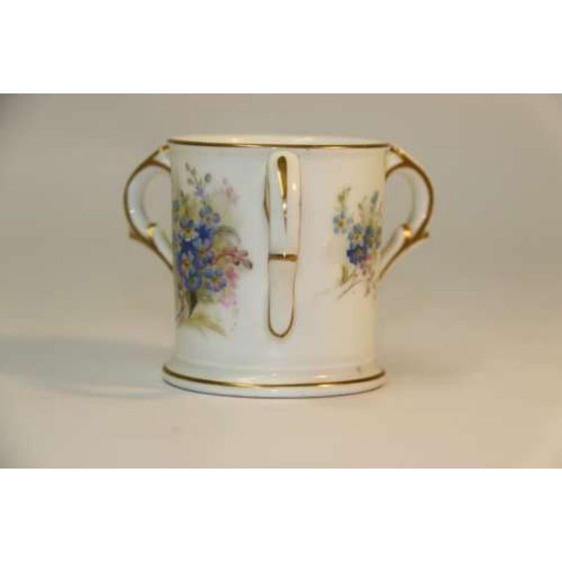 Early 20th Century Miniature Royal Worcester Porcelain Loving Cup English, 1922 In Good Condition For Sale In Central England, GB