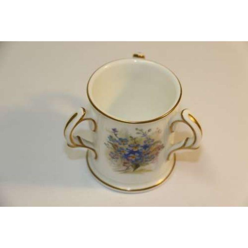 Early 20th Century Miniature Royal Worcester Porcelain Loving Cup English, 1922 For Sale 2