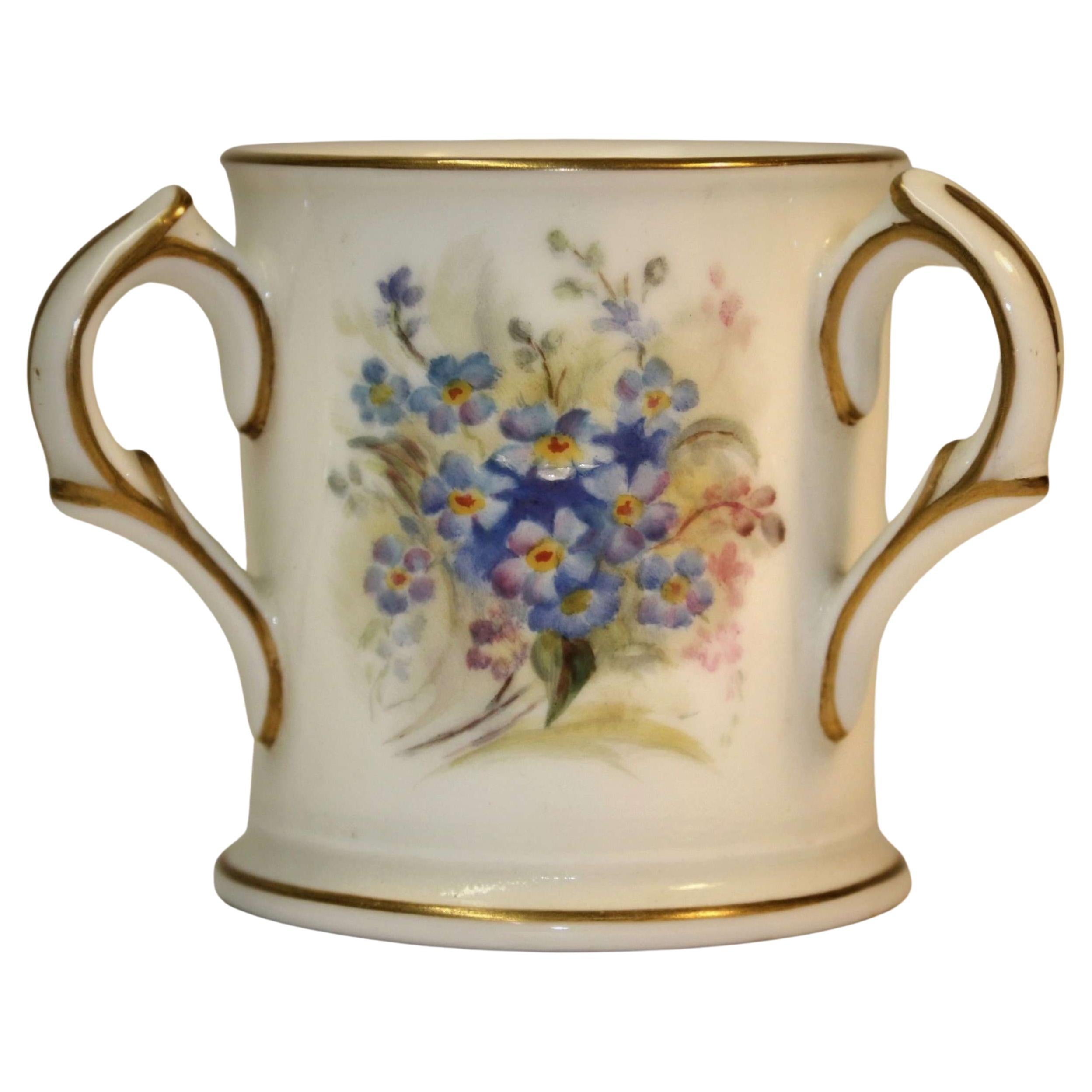 Early 20th Century Miniature Royal Worcester Porcelain Loving Cup English, 1922 For Sale
