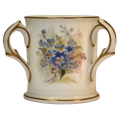 Early 20th Century Miniature Royal Worcester Porcelain Loving Cup English, 1922