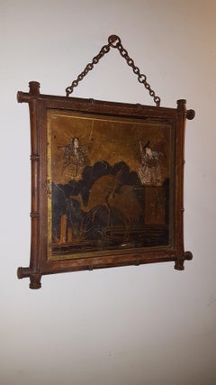 Early 20th Century Miroir Brot Tryptic Faux Bamboo Mirror