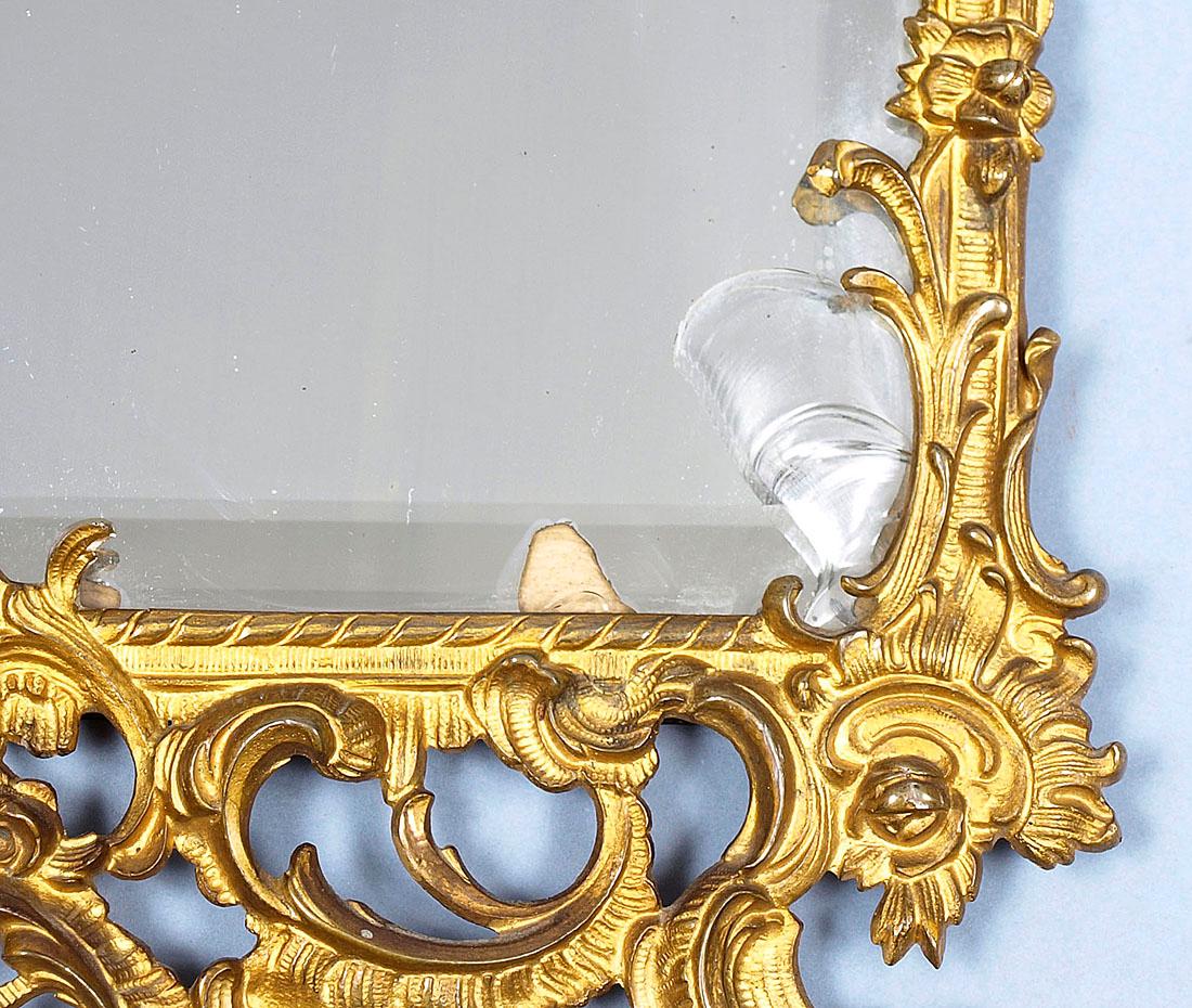 Early 20th Century Mirror in Brass Openwork Frame For Sale 1