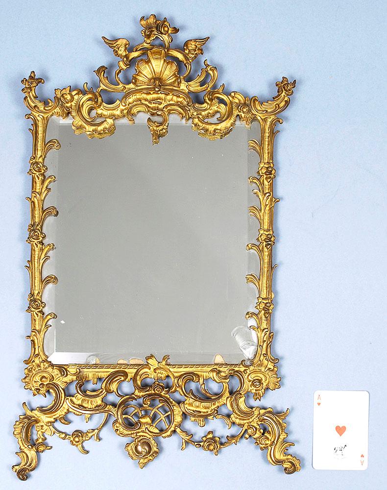 Early 20th Century Mirror in Brass Openwork Frame For Sale 4