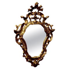 Miroir en Wood Wood sculpté du début du 20ème siècle