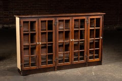 Early 20th Century Mission-Style Display Case with Glass Doors