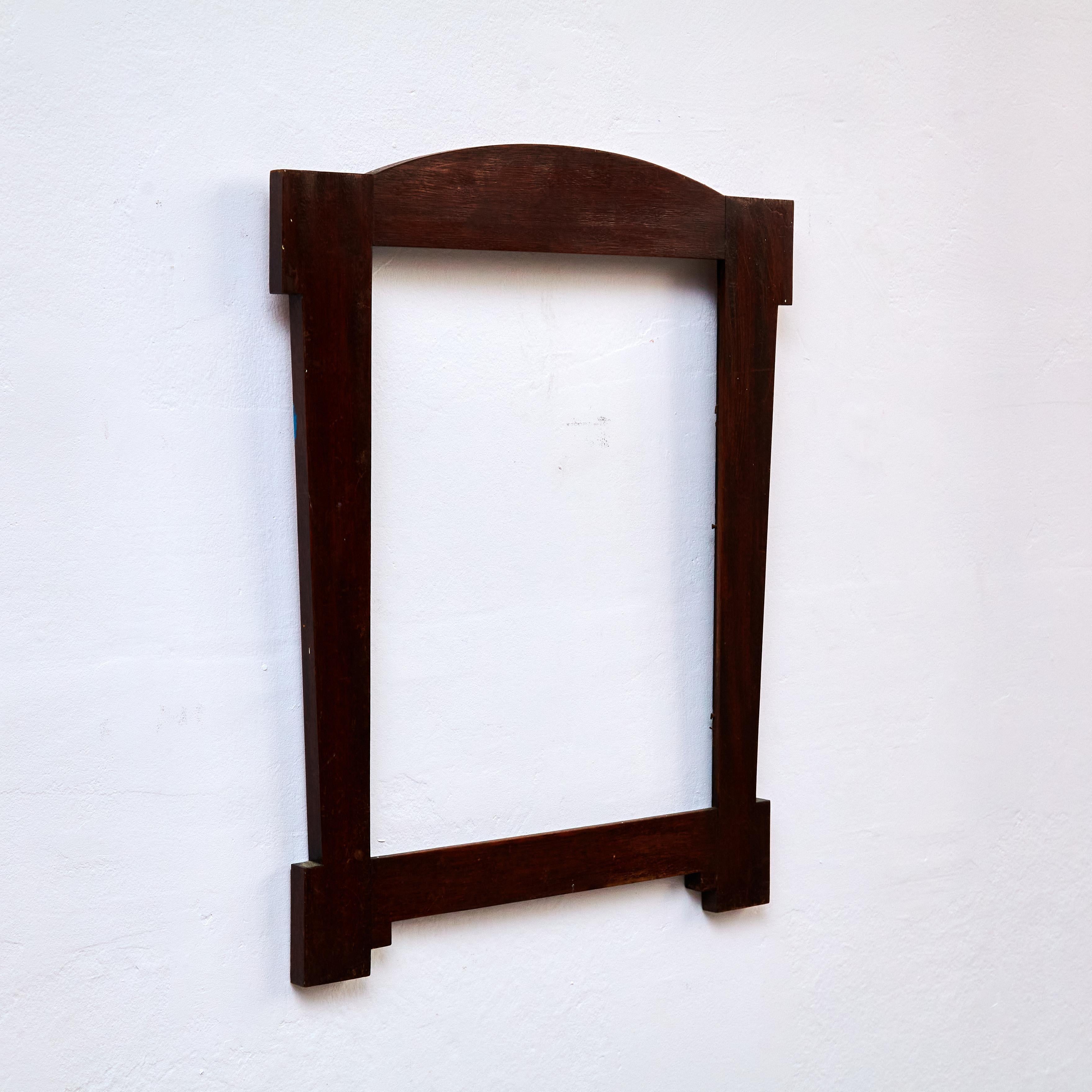 Early 20th century modern wood frame.    Manufactured in France, circa 1940.    In original condition with minor wear consistent of age and use, preserving a beautiful patina.    Materials:   Wood     Dimensions:   D 2.5 cm x W 38 cm x H 72 cm.   