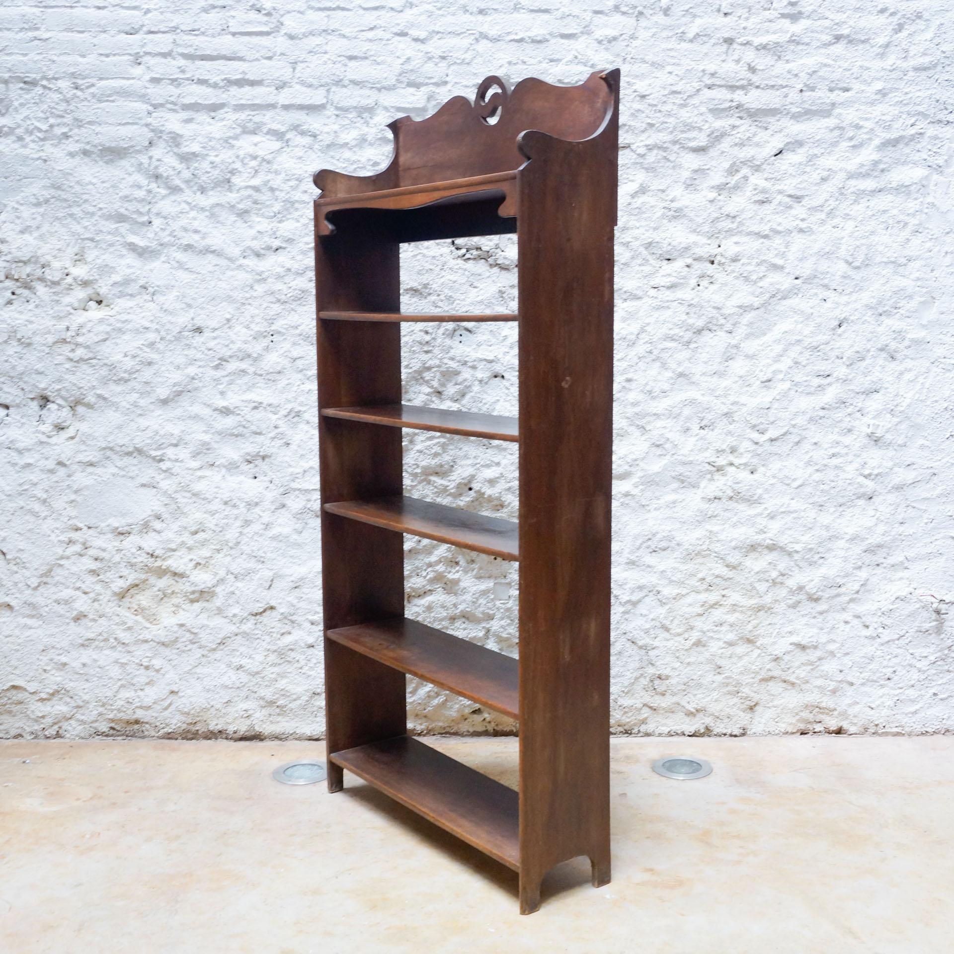 French Early 20th Century Modernist Walnut Shelves