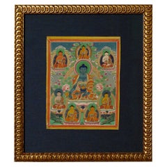 Mongolianische lebhafte kleine Thangka des frühen 20. Jahrhunderts, 7845