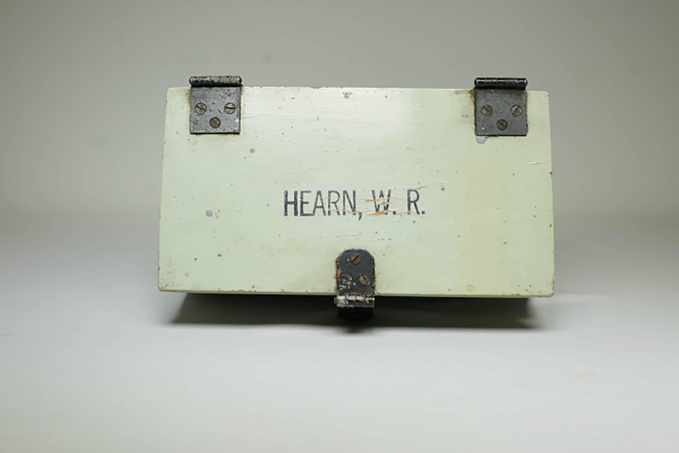 Early 20th Century Monogrammed Handmade Wooden Keepsake Box, circa 1940s 1