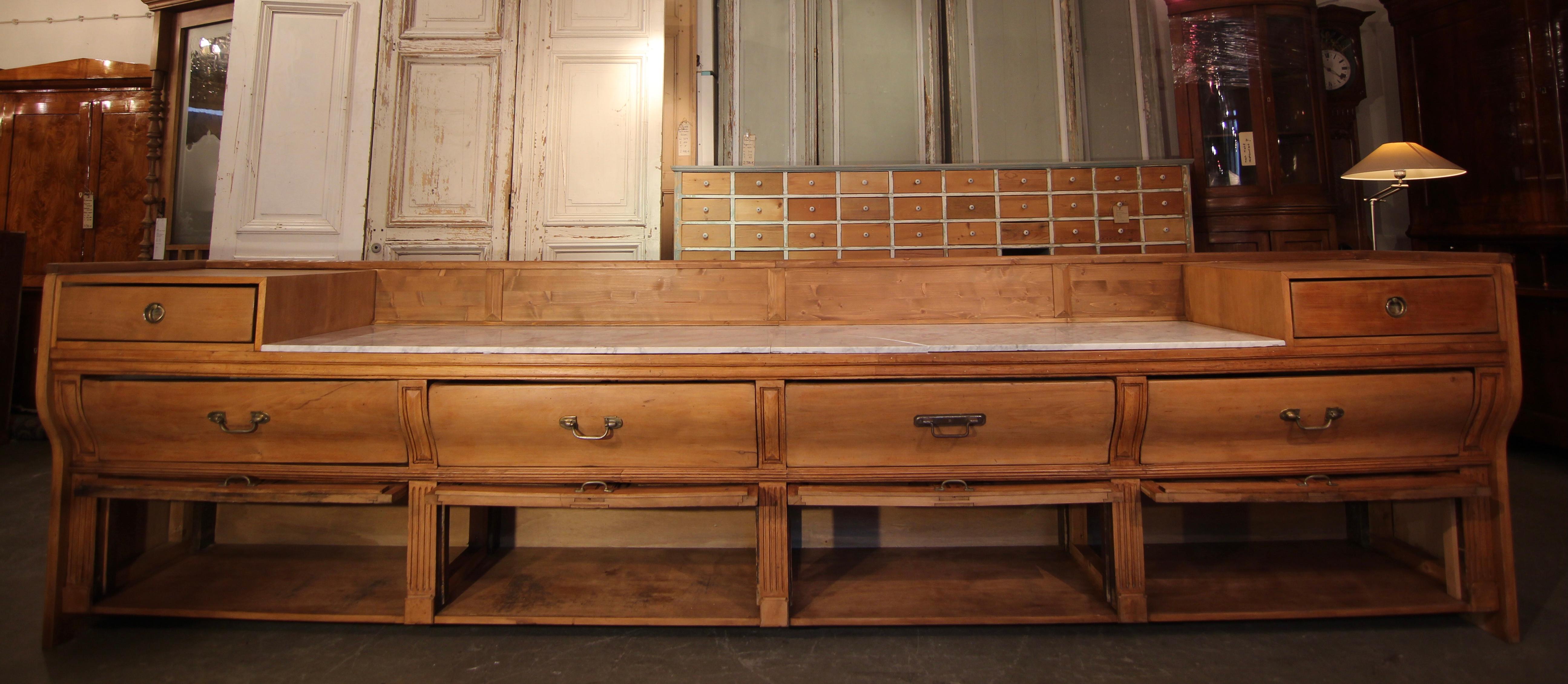 Early 20th Century Monumental French Bakery Counter or Sideboard 1