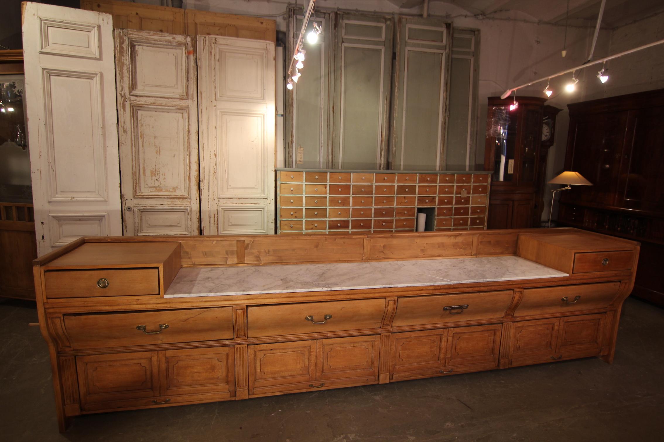 Early 20th Century Monumental French Bakery Counter or Sideboard 2