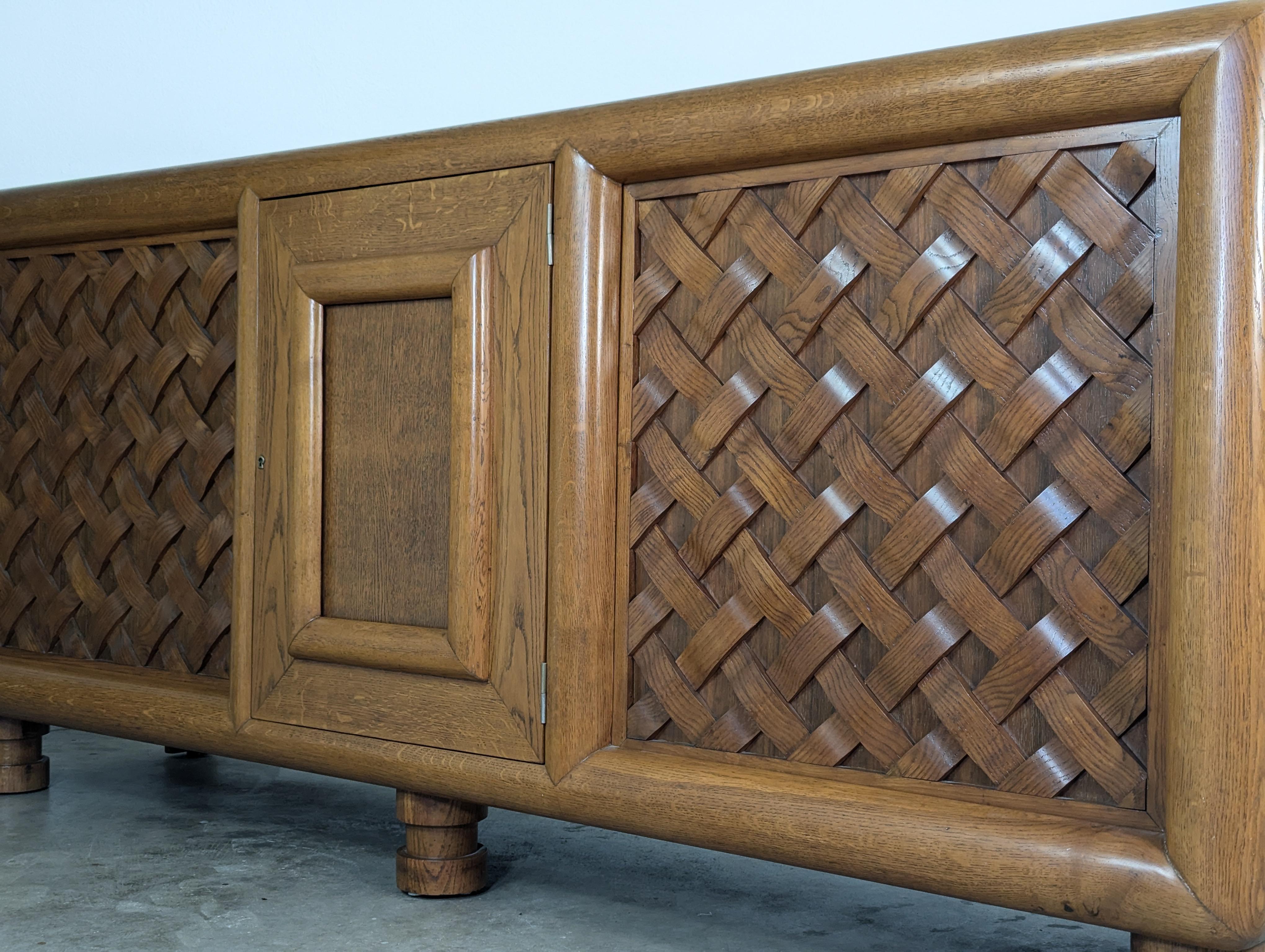 Vetro Buffet/seduta monumentale in Oak francese dei primi del Novecento in vendita