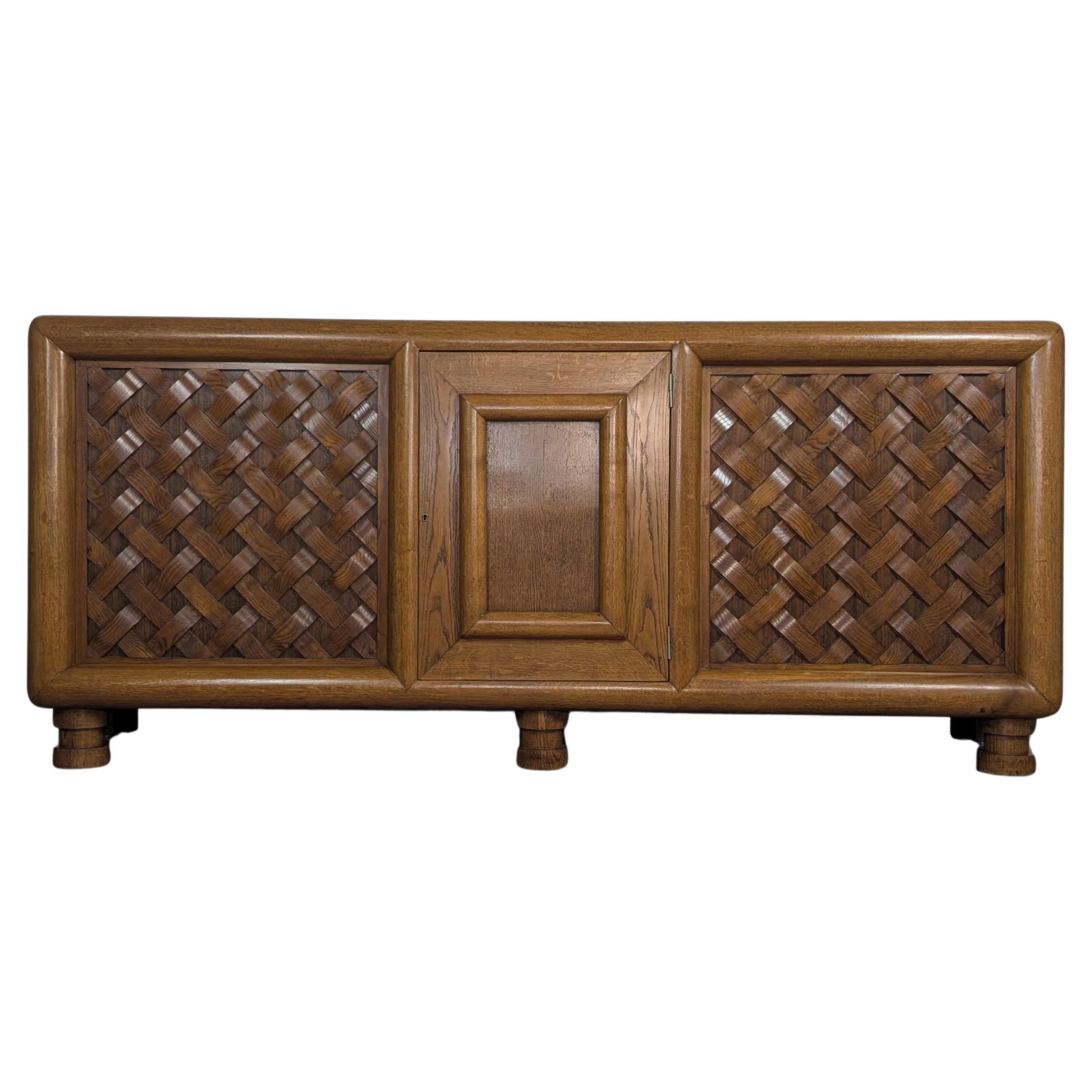 Buffet/seduta monumentale in Oak francese dei primi del Novecento