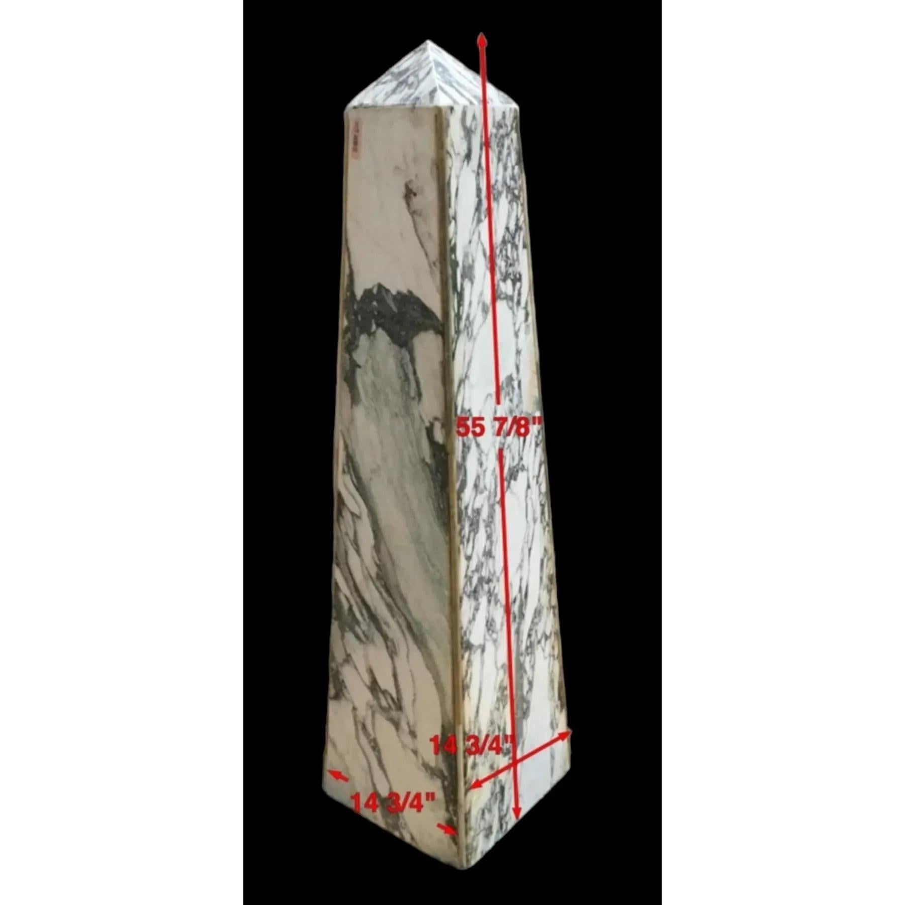 20ième siècle Early 20th Century Monumental Marble Obelisks- a Pair en vente