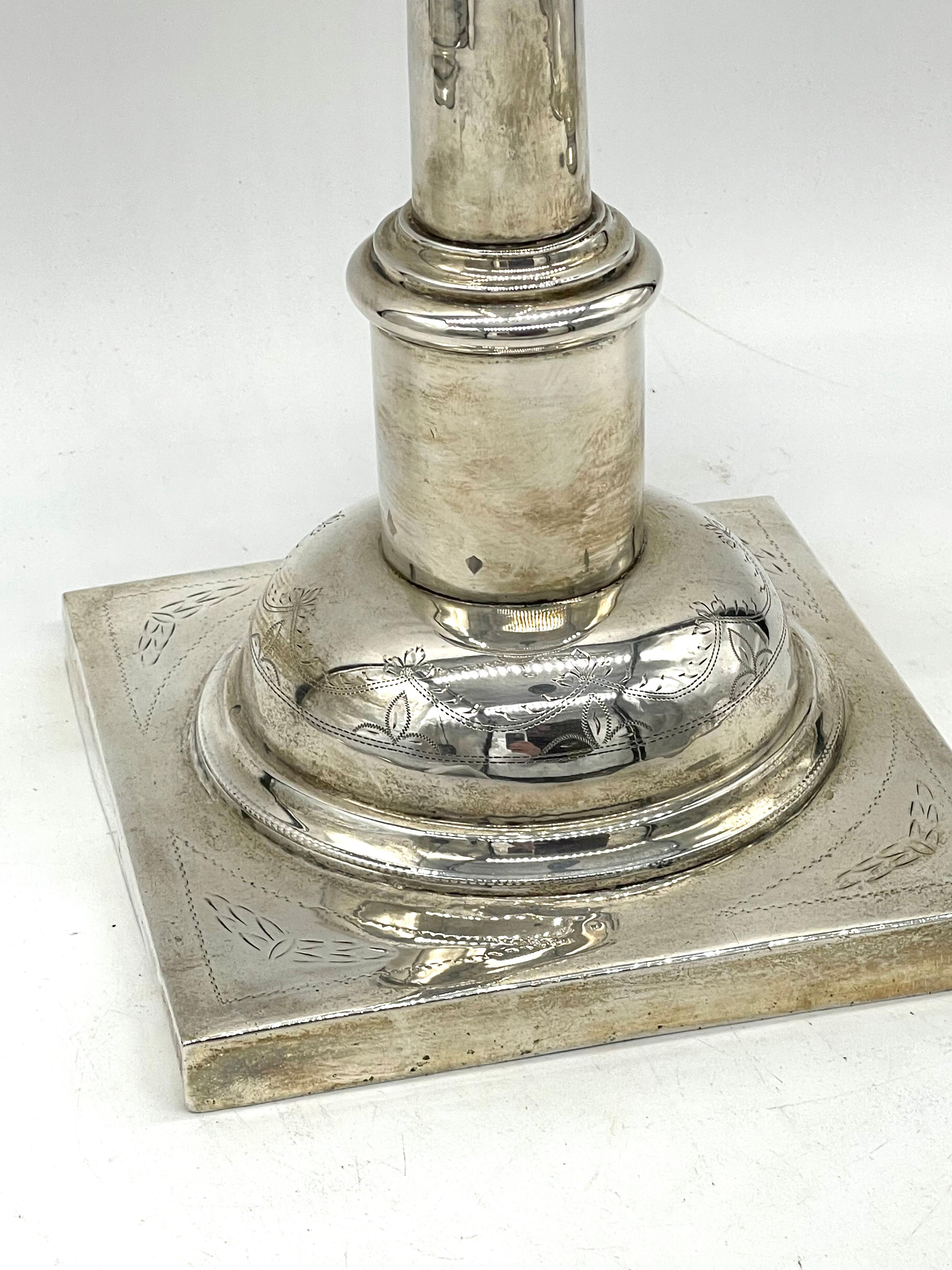 Pressed Early 20th Century Monumental Polish Silver Hanukkah Lamp For Sale