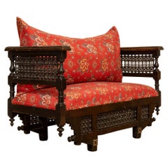 Early 20th Century Moorish Rosewood Window Seat, Bench