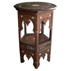 Early 20th Century Moorish Two Tier Syrian Side Table