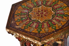 Early 20th Century Moroccan Moorish Polychrome Side Table