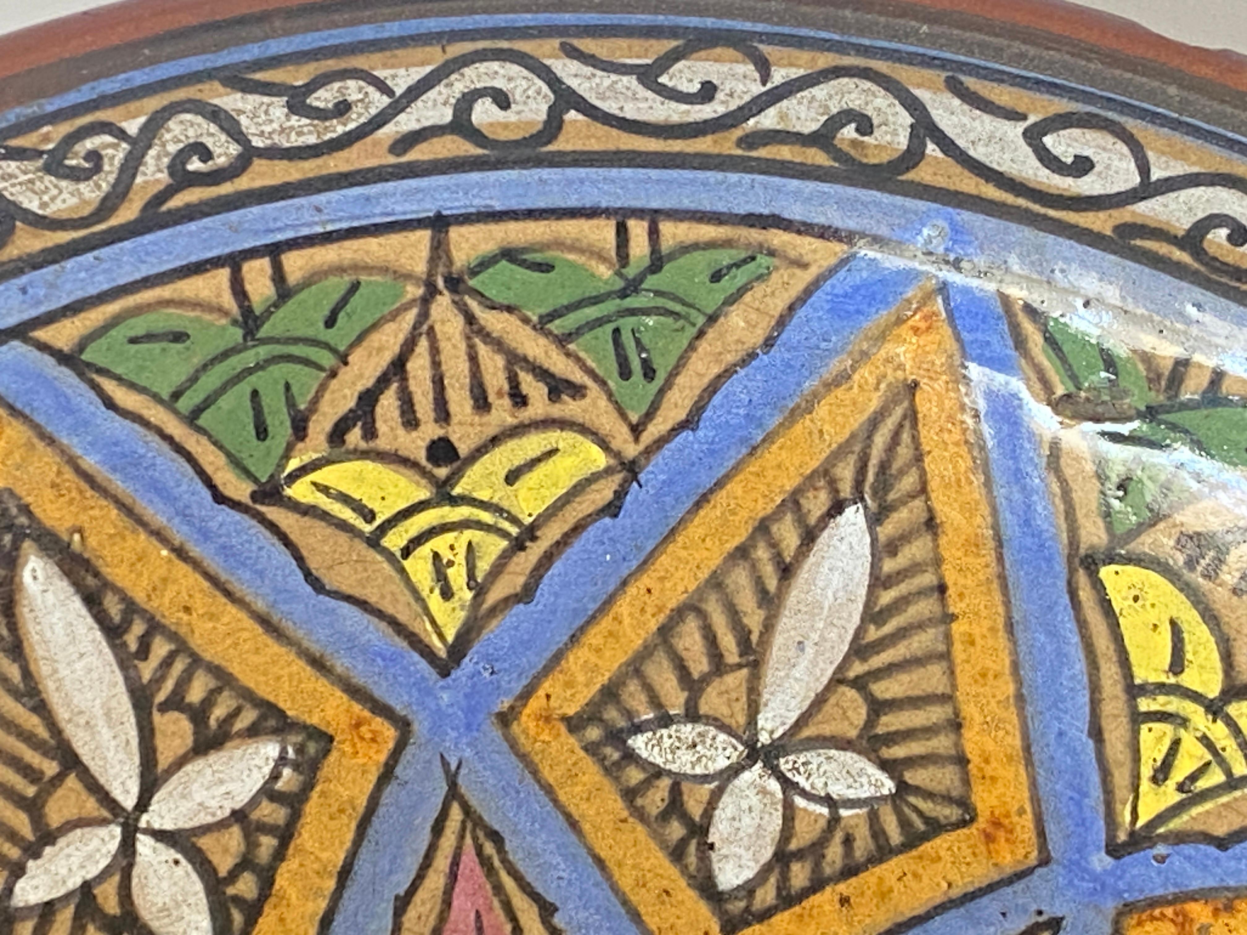 Anfang 20. Jahrhundert Marokko Fez Keramik Schale (Glasiert) im Angebot