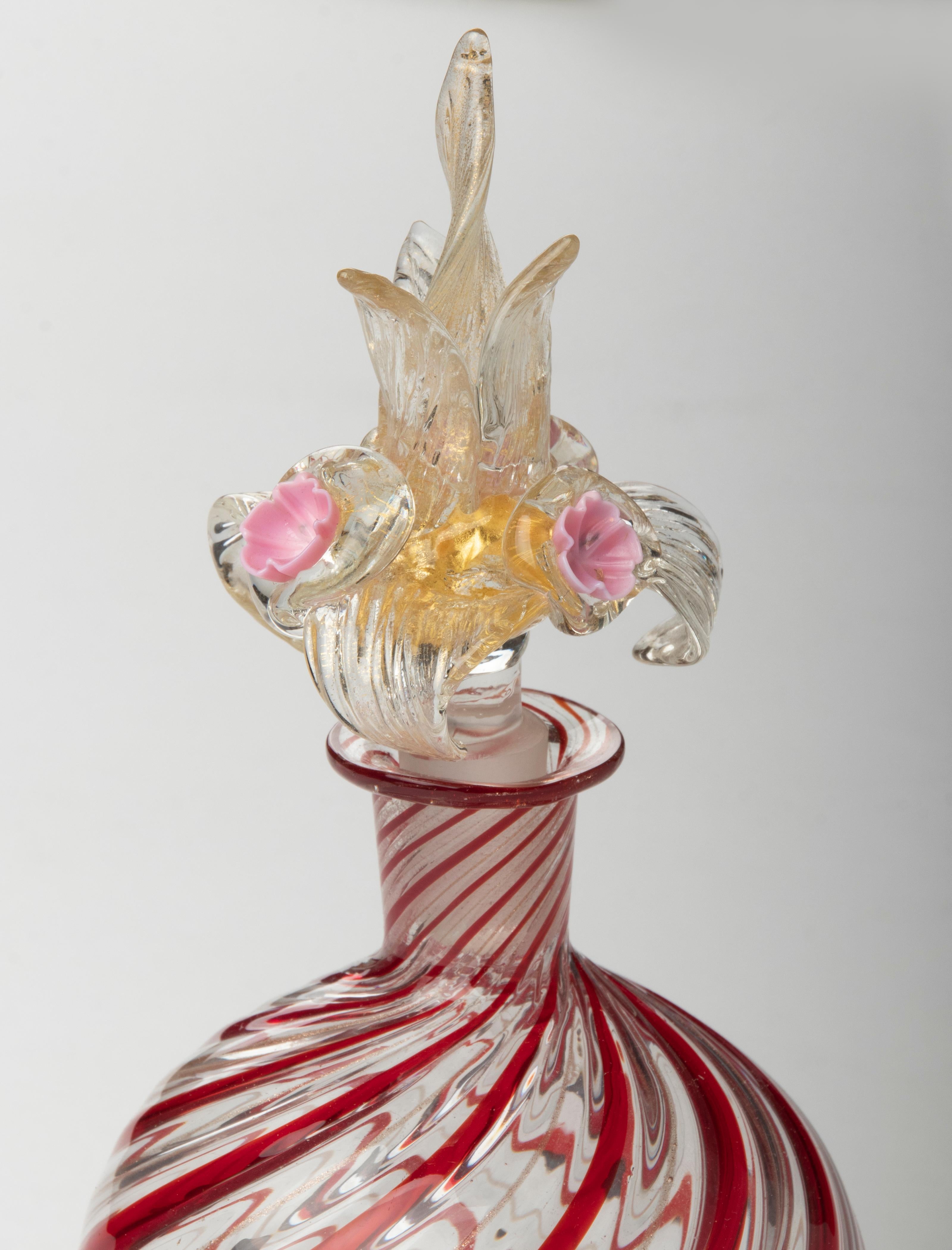 Belle Époque Early 20th Century Murano Glass Bottle