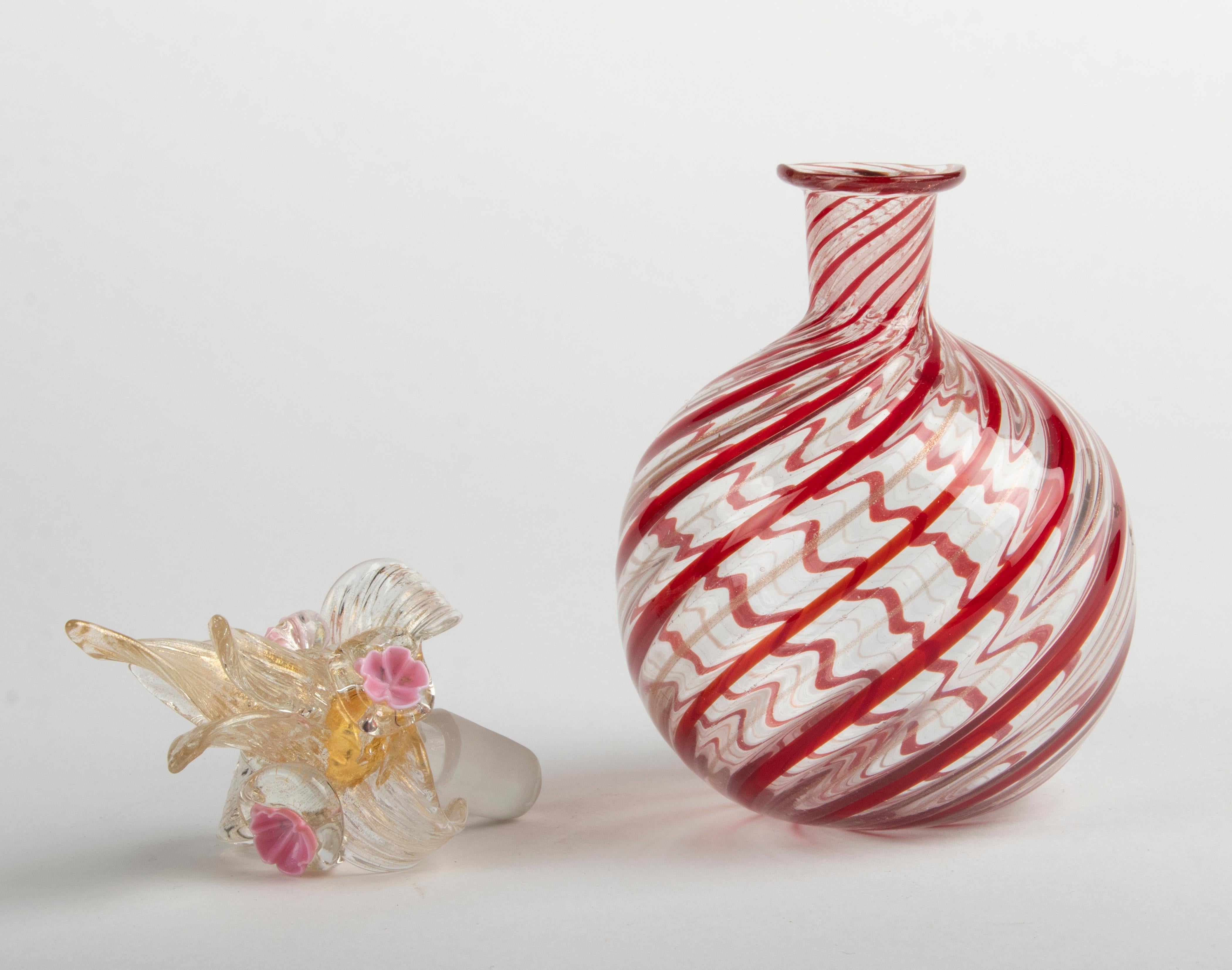 Hand-Crafted Early 20th Century Murano Glass Bottle
