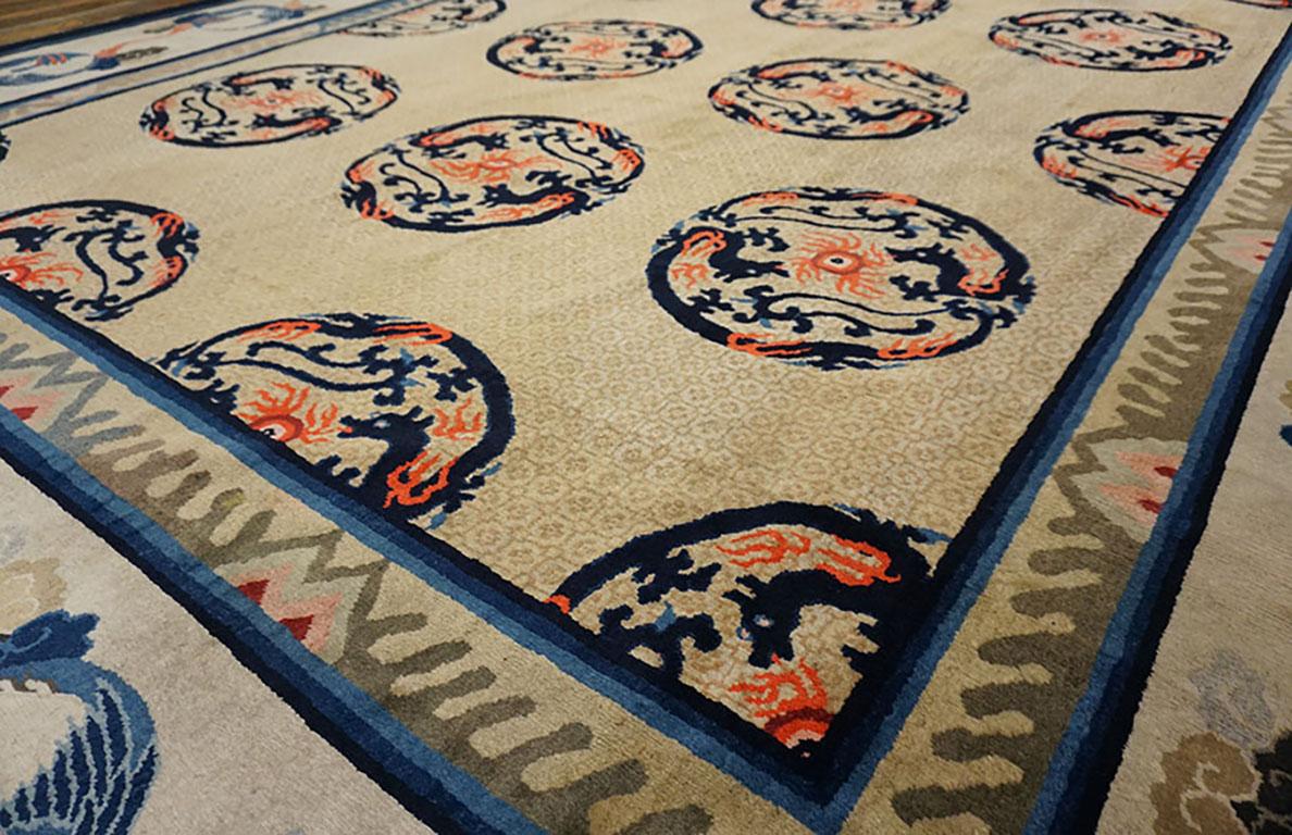 Early 20th Century N. Chinese Baotou Carpet 10'x 12' 3