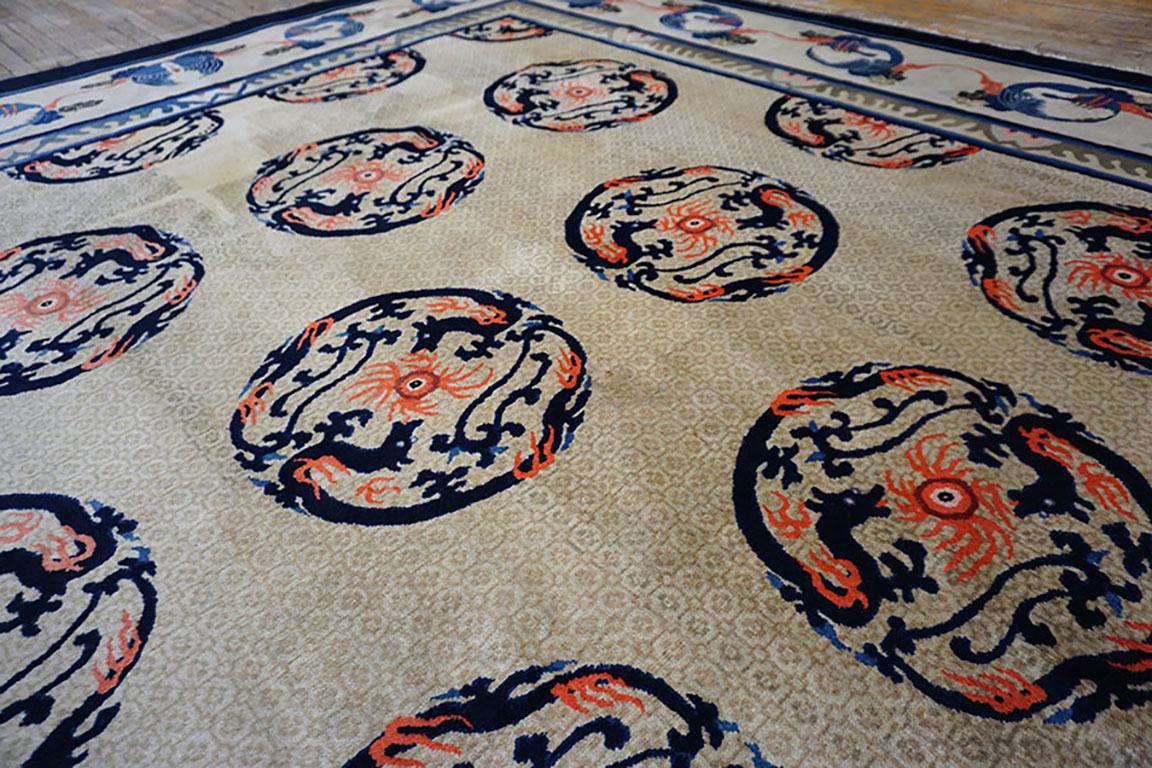 Early 20th Century N. Chinese Baotou Carpet 10'x 12' 3