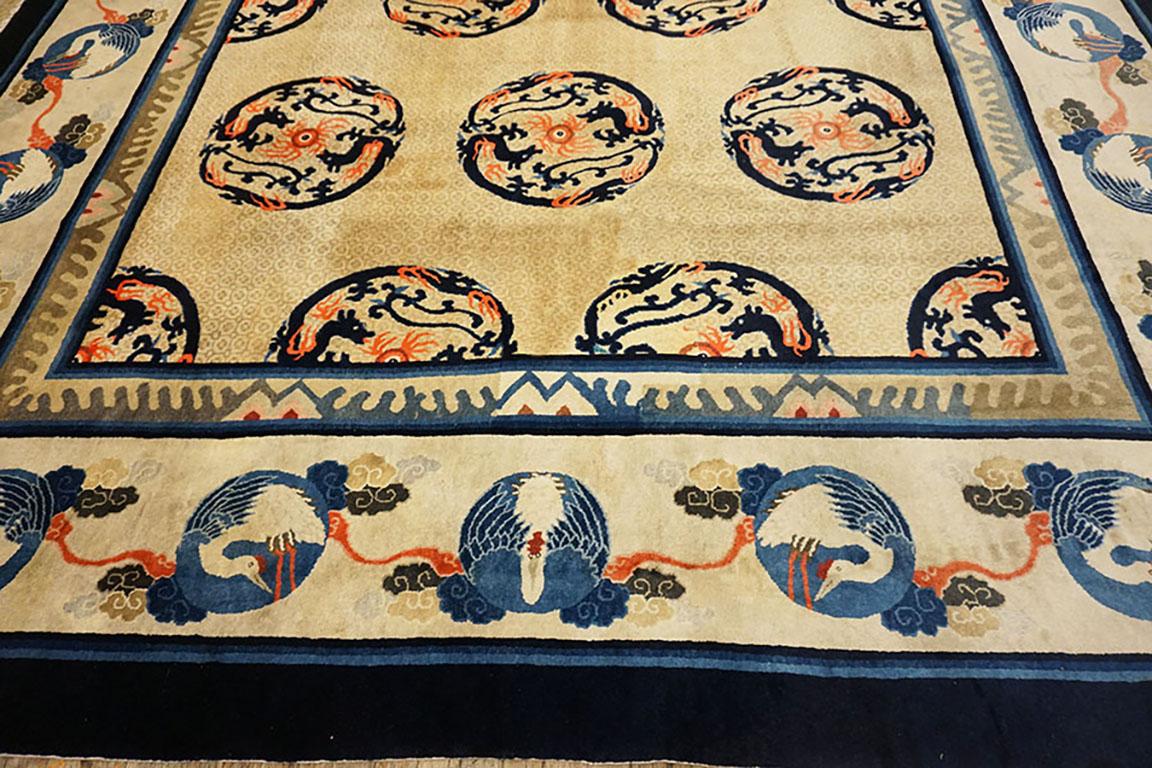 Early 20th Century N. Chinese Baotou Carpet 10'x 12' 3