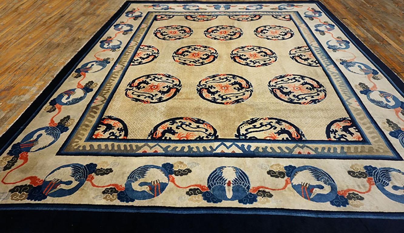 Early 20th Century N. Chinese Baotou Carpet 10'x 12' 3