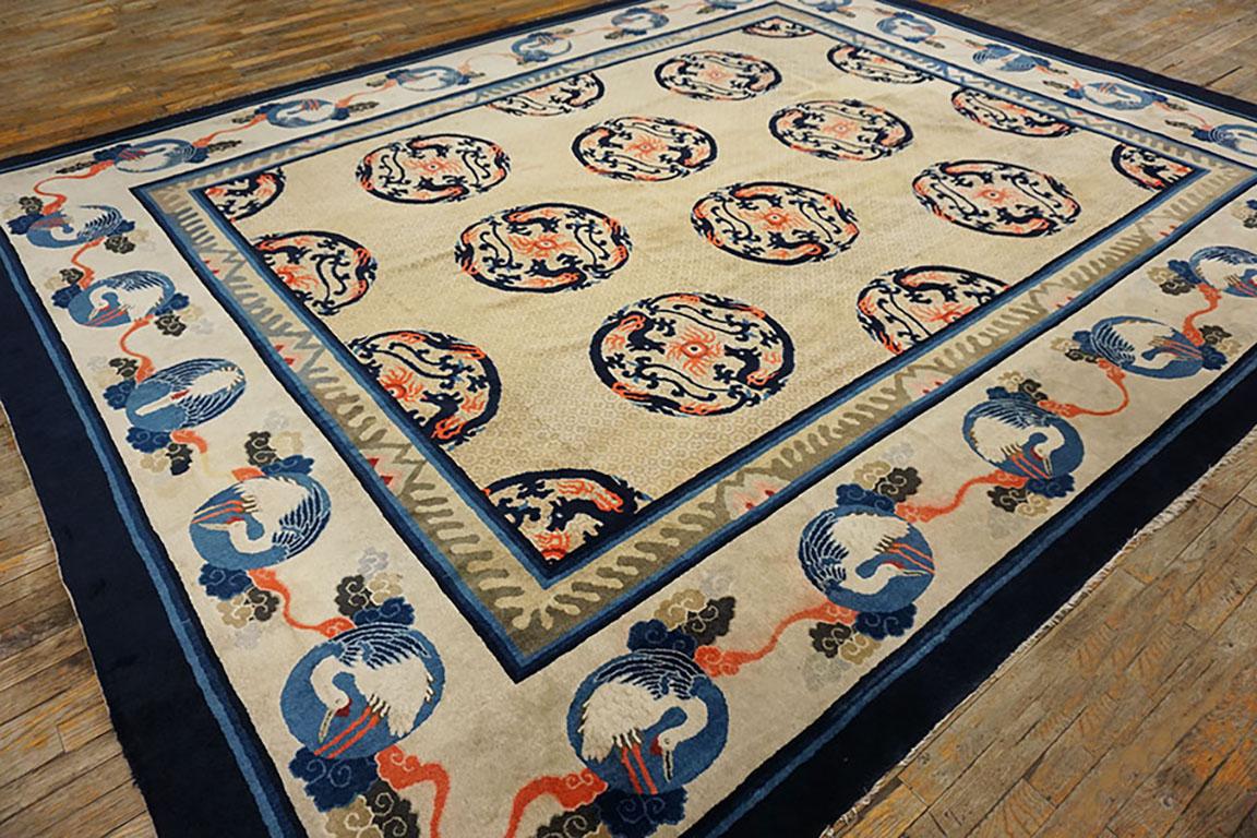 Early 20th Century N. Chinese Baotou Carpet 10'x 12' 3