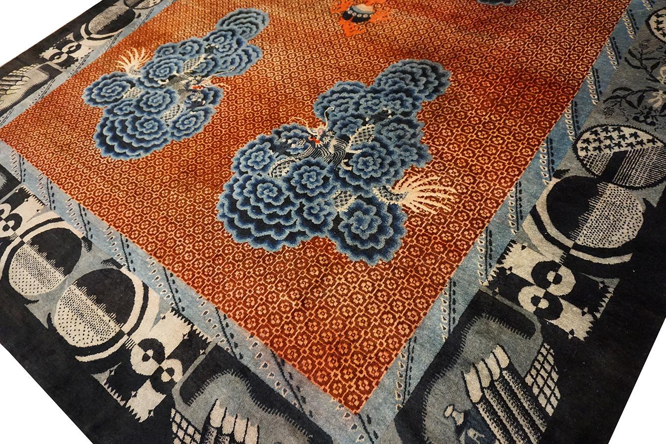 Early 20th Century N. Chinese Baotou Carpet For Sale 7