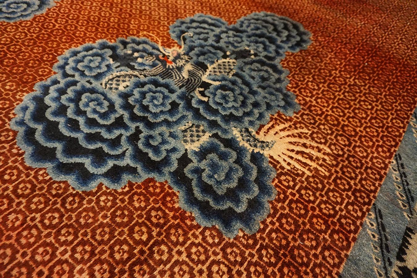 Wool Early 20th Century N. Chinese Baotou Carpet For Sale