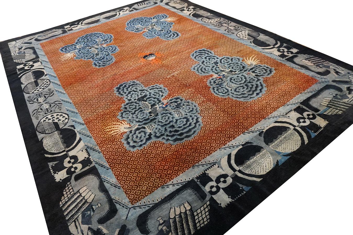 Early 20th Century N. Chinese Baotou Carpet For Sale 1
