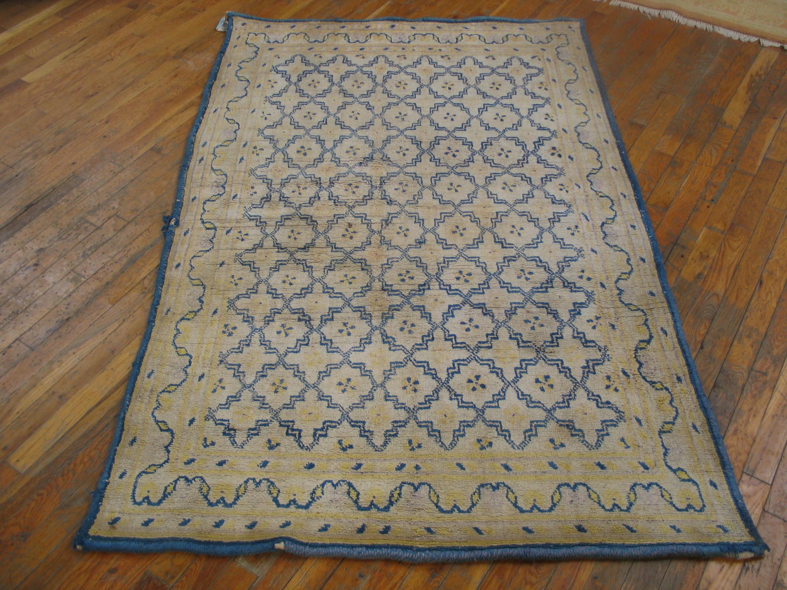 Indiano Tappeto in cotone indiano Agra dei primi del Novecento ( 4' x 6'2