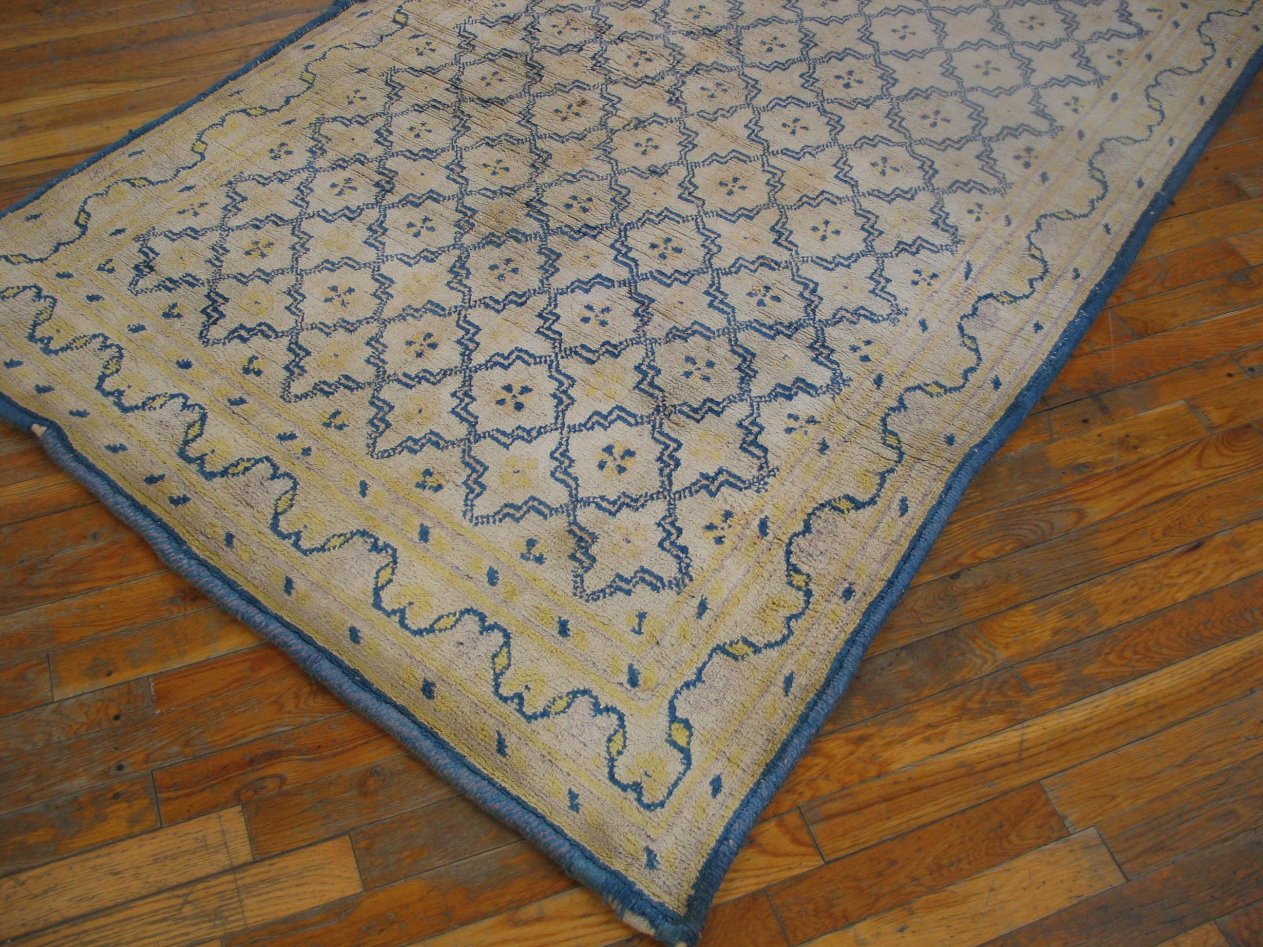 Annodato a mano Tappeto in cotone indiano Agra dei primi del Novecento ( 4' x 6'2