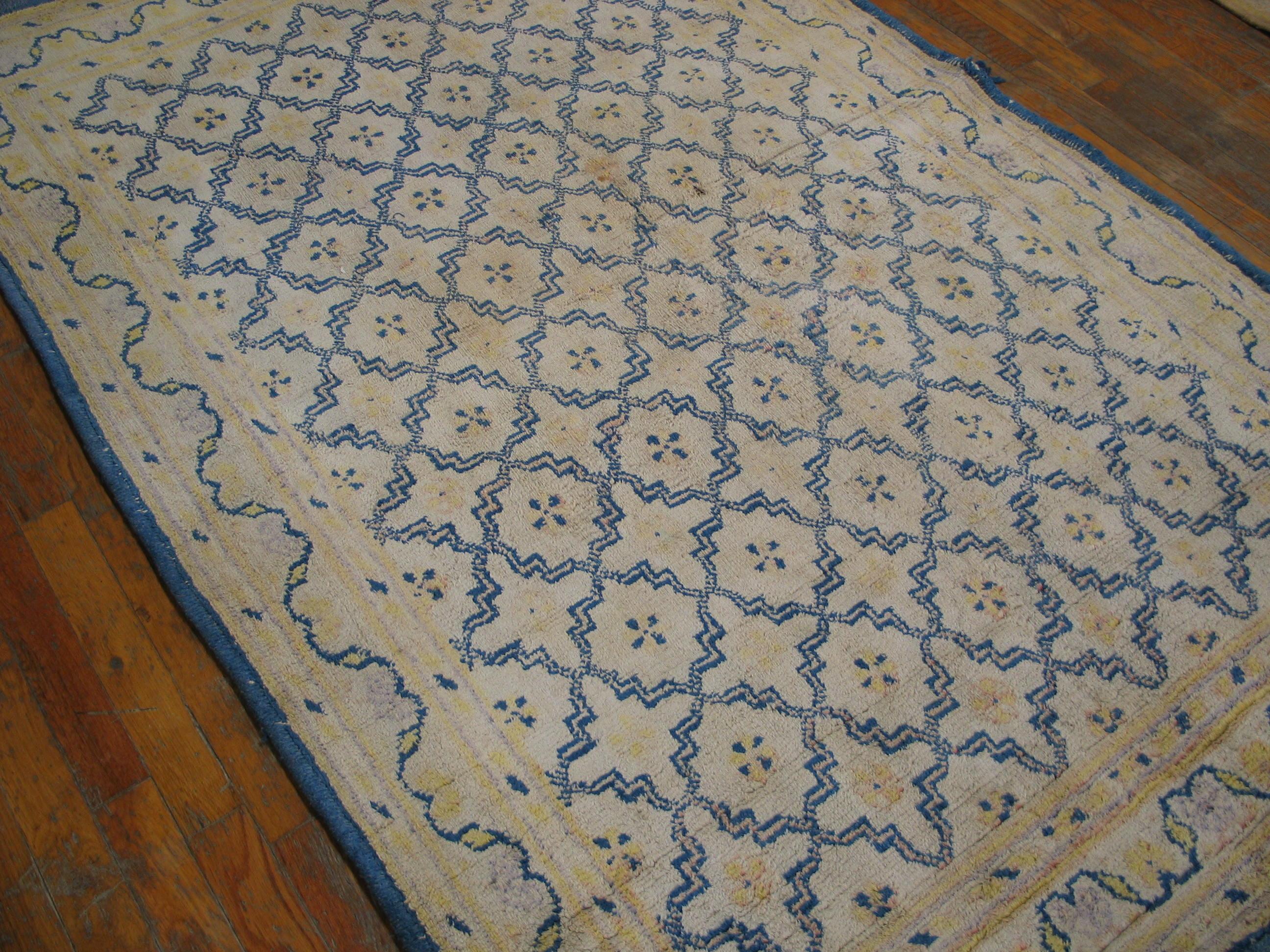 Cotone Tappeto in cotone indiano Agra dei primi del Novecento ( 4' x 6'2