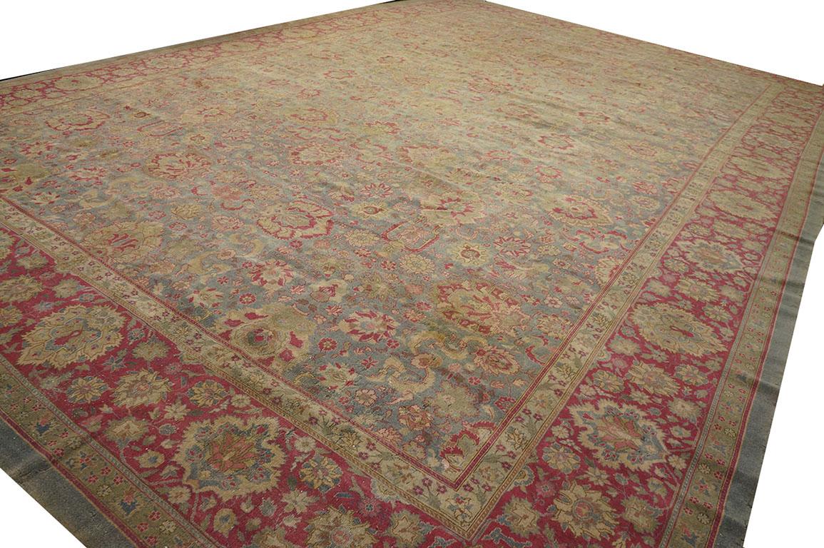Agra Early 20th Century N. Indian Lahore Carpet ( 13'10