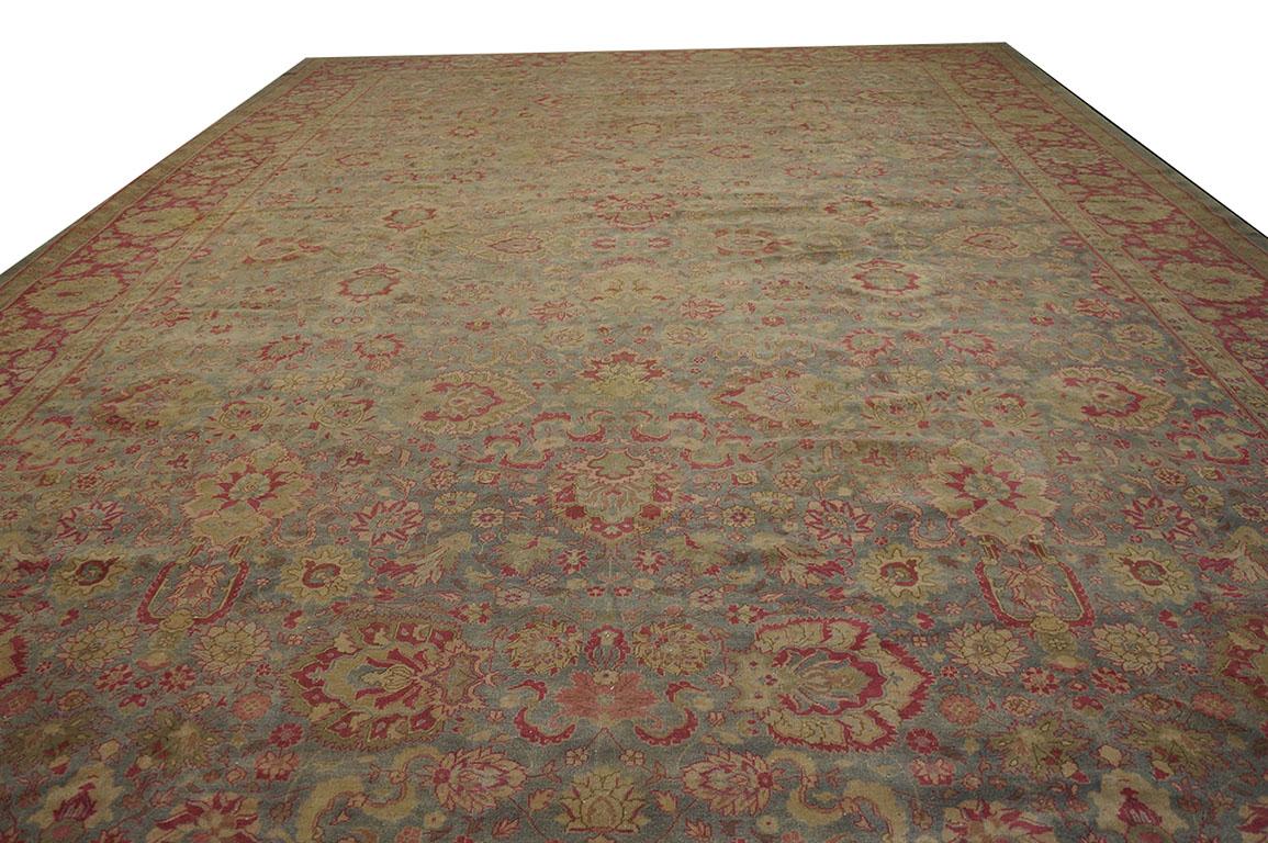 Hand-Knotted Early 20th Century N. Indian Lahore Carpet ( 13'10