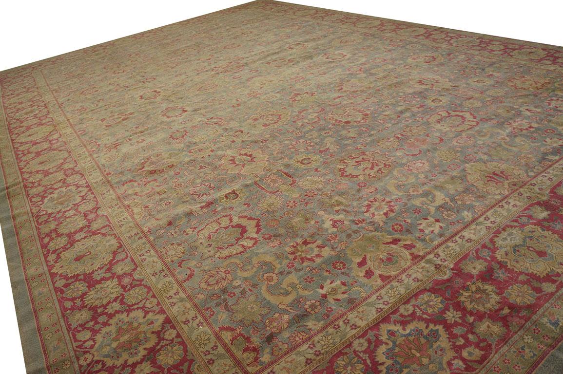 Late 19th Century Early 20th Century N. Indian Lahore Carpet ( 13'10