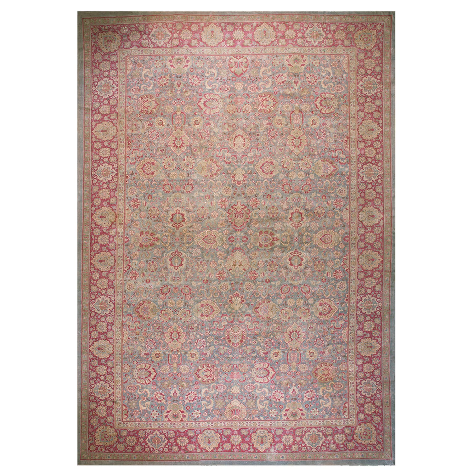 Early 20th Century N. Indian Lahore Carpet ( 13'10" x 20'8" - 422 x 630 ) For Sale