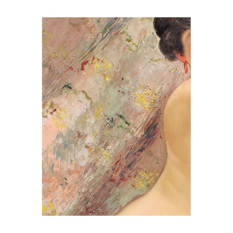 Oiled Early 20th Century Naked Woman Painting Oil on Canvas For Sale