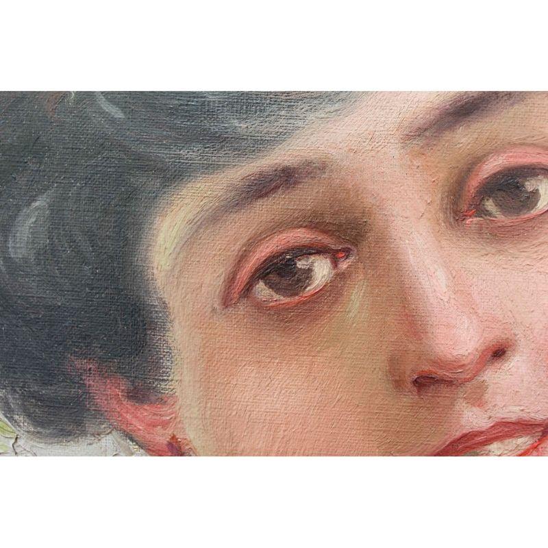 Peinture à l'huile sur toile - Femme nue du début du XXe siècle en vente 1
