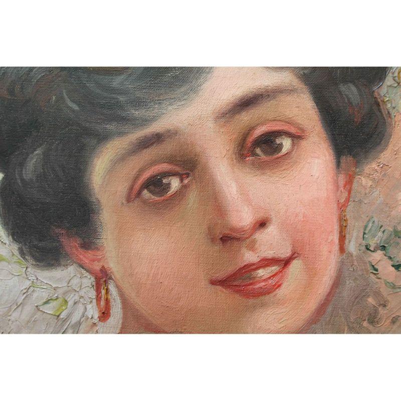 Peinture à l'huile sur toile - Femme nue du début du XXe siècle en vente 2